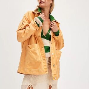 NWOT Avery dyed denim jacket by We The Free from Free People in size XL